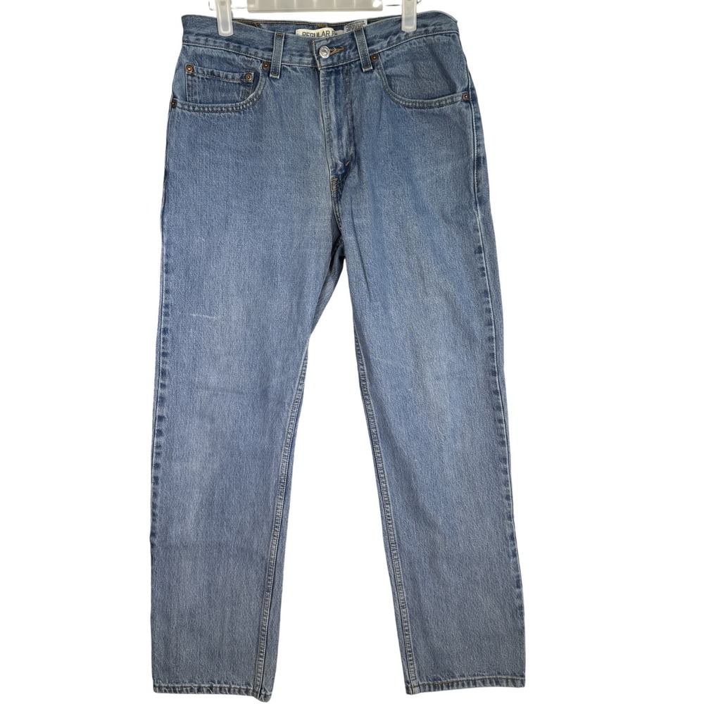 Levis 505 Jeans Mens 32x32 Blue Regular Fit Medium Wash Denim Made Egypt